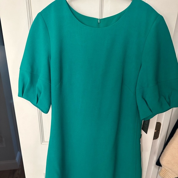 Vince Camuto kelly green short dress with poof sleeves - Picture 1 of 5
